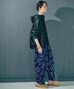 カットジャガードプリント　ピンタックパンツ