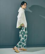 カットジャガードプリント　ピンタックパンツ