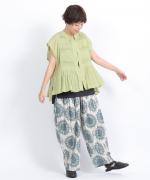 カットジャガードプリント　ピンタックパンツ