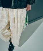 メッシュチェック　パイピングパンツ