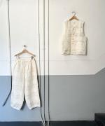 メッシュチェック　パイピングパンツ