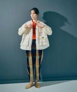 ライトポプリン&コットンビッグメッシュ　ポケットブラウス