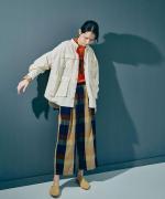 ライトポプリン&コットンビッグメッシュ　ポケットブラウス