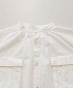 ライトポプリン&コットンビッグメッシュ　ポケットブラウス