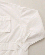 ライトポプリン&コットンビッグメッシュ　ポケットブラウス