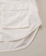 ライトポプリン&コットンビッグメッシュ　ポケットブラウス