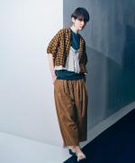 メッシュギンガムチェック　ブラウス