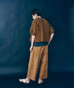 メッシュギンガムチェック　ブラウス