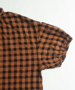 メッシュギンガムチェック　ブラウス