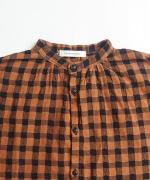 メッシュギンガムチェック　ブラウス