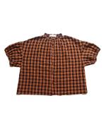 メッシュギンガムチェック　ブラウス