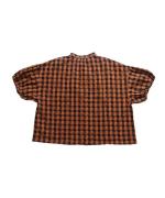 メッシュギンガムチェック　ブラウス