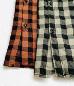 メッシュギンガムチェック　ブラウス