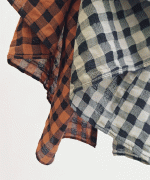 メッシュギンガムチェック　ブラウス