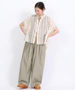 コットンガーゼクロスステッチ刺繍 ブラウス