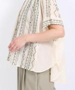 コットンガーゼクロスステッチ刺繍 ブラウス