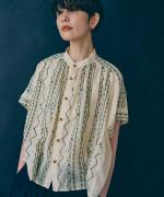 コットンガーゼクロスステッチ刺繍 ブラウス