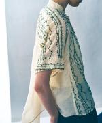 コットンガーゼクロスステッチ刺繍 ブラウス