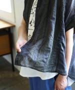 コットンガーゼクロスステッチ刺繍 ブラウス