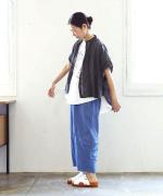 コットンガーゼクロスステッチ刺繍 ブラウス