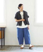 コットンガーゼクロスステッチ刺繍 ブラウス