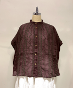 コットンガーゼクロスステッチ刺繍 ブラウス