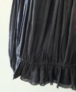 コットンストライプ　裾フリルブラウス