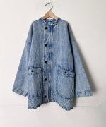 綿麻デニム　ジャケット