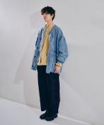 綿麻デニム　ジャケット