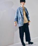 綿麻デニム　ジャケット