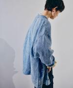 綿麻デニム　ジャケット