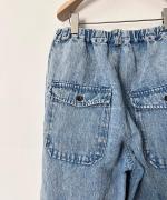 綿麻デニム　ワンタックパンツ