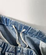 綿麻デニム　ワンタックパンツ