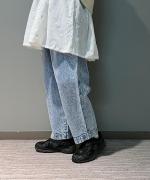 綿麻デニム　ワンタックパンツ