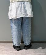 綿麻デニム　ワンタックパンツ