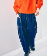 インディゴダイリップストップ　パンツ