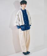 インディゴダイリップストップ　パンツ