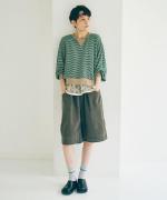 フェード加工ツイル　ハーフパンツ