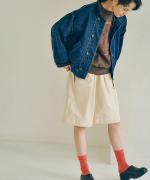 フェード加工ツイル　ハーフパンツ