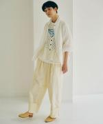 ジンバブエコットン　ロールアップパンツ