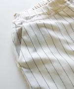 綿麻ストライプ　トラックパンツ