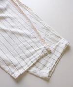 綿麻ストライプ　トラックパンツ