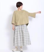 コンパクト天竺　ピグメント加工　6分袖Tシャツ