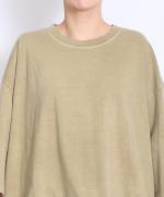 コンパクト天竺　ピグメント加工　6分袖Tシャツ