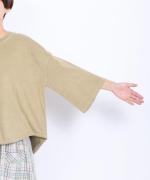 コンパクト天竺　ピグメント加工　6分袖Tシャツ