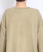 コンパクト天竺　ピグメント加工　6分袖Tシャツ