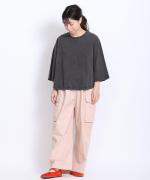 コンパクト天竺　ピグメント加工　6分袖Tシャツ