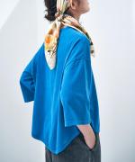 コンパクト天竺　ピグメント加工　6分袖Tシャツ