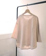 コンパクト天竺　ピグメント加工　6分袖Tシャツ