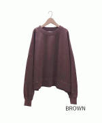 ミニ裏毛ピグメント加工 クルーネック